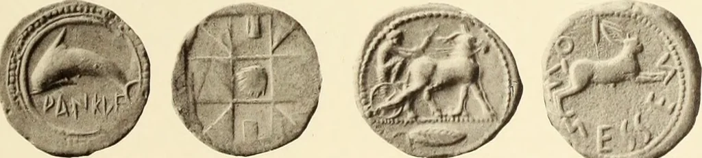 An illustration from Catalogue of Greek coins in the Hunterian collection, University of Glasgow, 1899, leaf 600