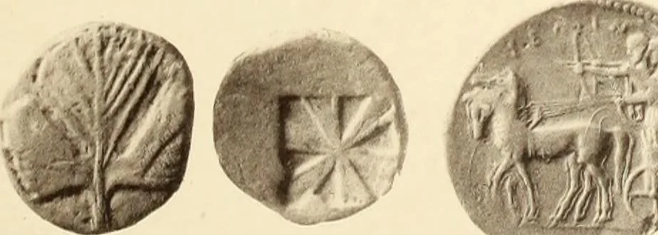 An illustration from Catalogue of Greek coins in the Hunterian collection, University of Glasgow, 1899, leaf 602