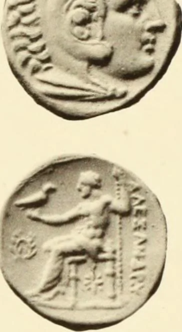 An illustration from Catalogue of Greek coins in the Hunterian collection, University of Glasgow, 1899, leaf 616