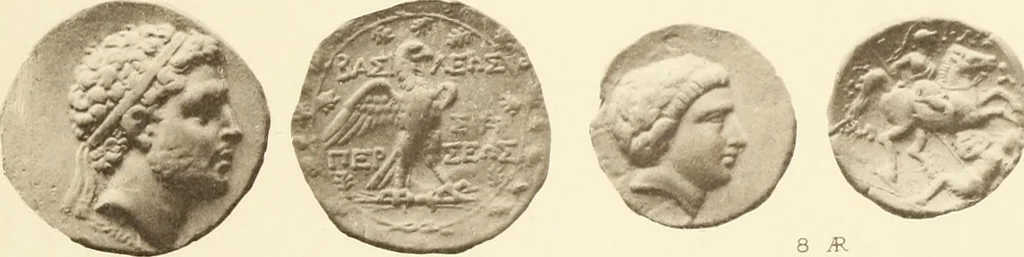 An illustration from Catalogue of Greek coins in the Hunterian collection, University of Glasgow, 1899, leaf 620