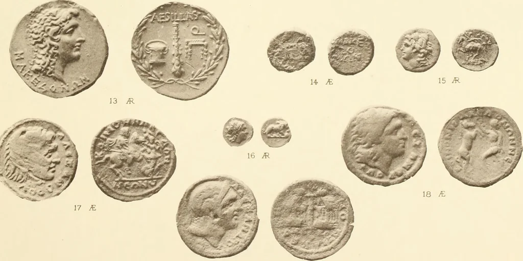 An illustration from Catalogue of Greek coins in the Hunterian collection, University of Glasgow, 1899, leaf 620