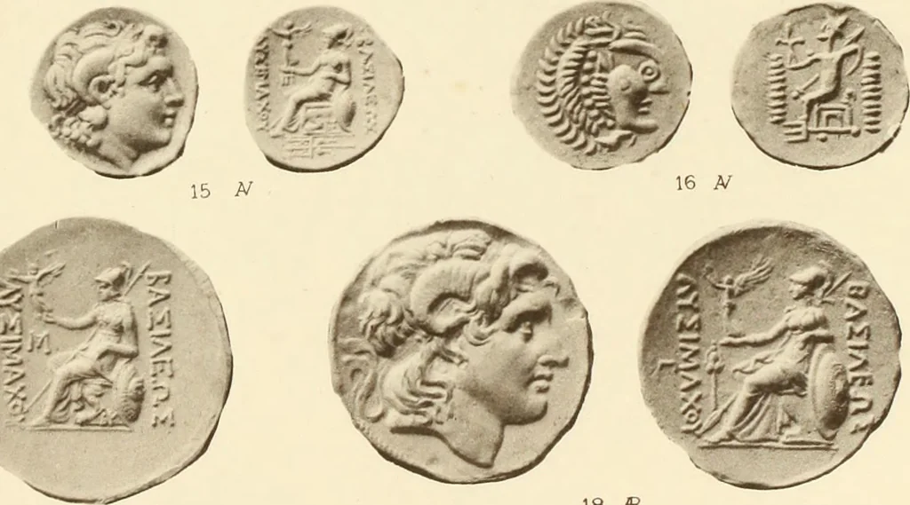 An illustration from Catalogue of Greek coins in the Hunterian collection, University of Glasgow, 1899, leaf 628