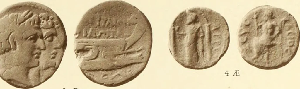 An illustration from Catalogue of Greek coins in the Hunterian collection, University of Glasgow, 1899, leaf 668