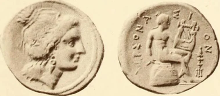 An illustration from Catalogue of Greek coins in the Hunterian collection, University of Glasgow, 1899, leaf 684