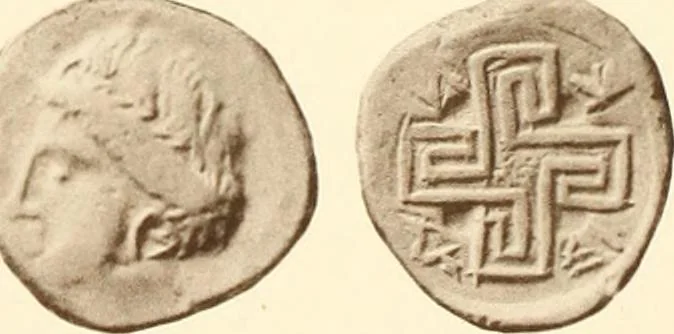An illustration from Catalogue of Greek coins in the Hunterian collection, University of Glasgow, 1899, leaf 684