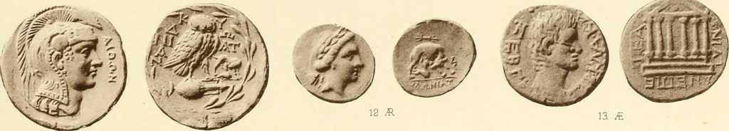 An illustration from Catalogue of Greek coins in the Hunterian collection, University of Glasgow, 1899, leaf 686