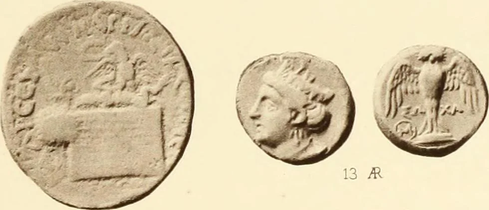 An illustration from Catalogue of Greek coins in the Hunterian collection, University of Glasgow, 1899, leaf 692