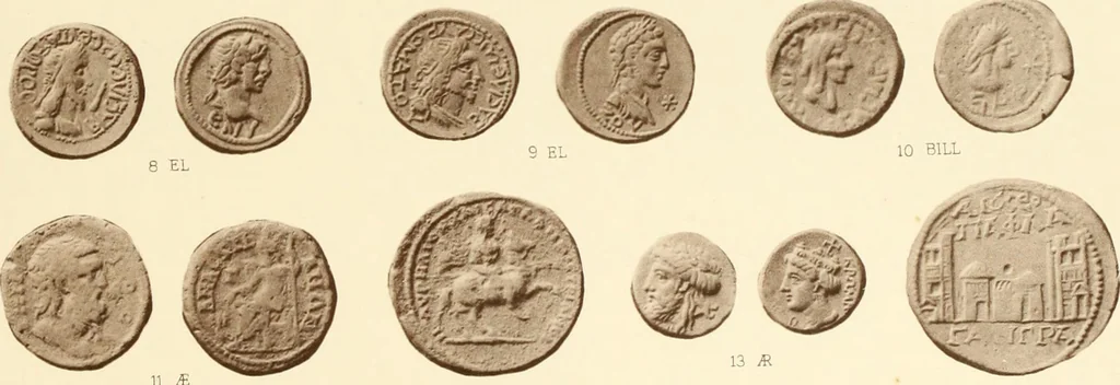 An illustration from Catalogue of Greek coins in the Hunterian collection, University of Glasgow, 1899, leaf 694