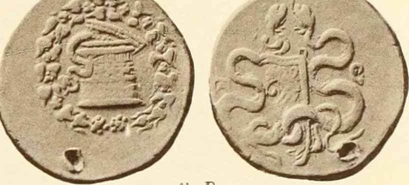 An illustration from Catalogue of Greek coins in the Hunterian collection, University of Glasgow, 1899, leaf 700