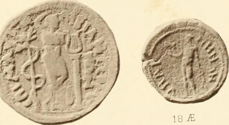 An illustration from Catalogue of Greek coins in the Hunterian collection, University of Glasgow, 1899, leaf 714