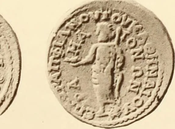 An illustration from Catalogue of Greek coins in the Hunterian collection, University of Glasgow, 1899, leaf 714
