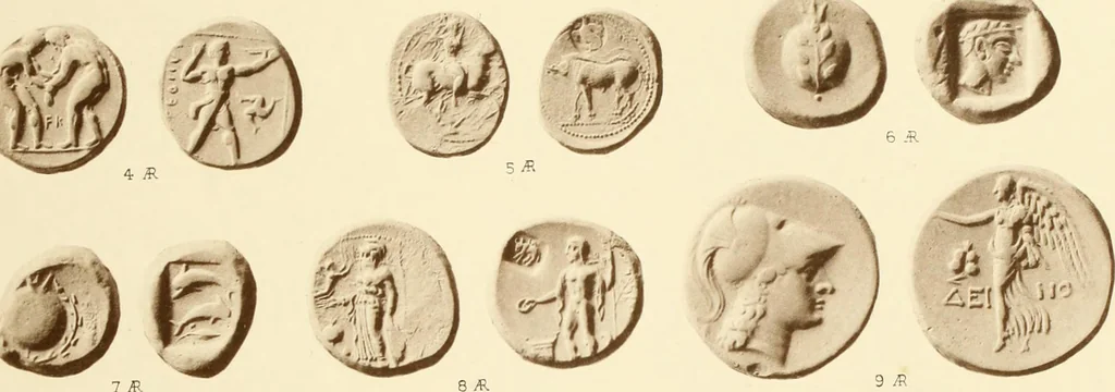 An illustration from Catalogue of Greek coins in the Hunterian collection, University of Glasgow, 1899, leaf 720