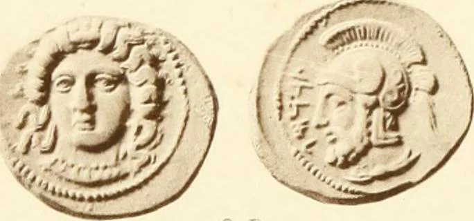 An illustration from Catalogue of Greek coins in the Hunterian collection, University of Glasgow, 1899, leaf 724
