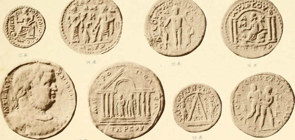 An illustration from Catalogue of Greek coins in the Hunterian collection, University of Glasgow, 1899, leaf 724