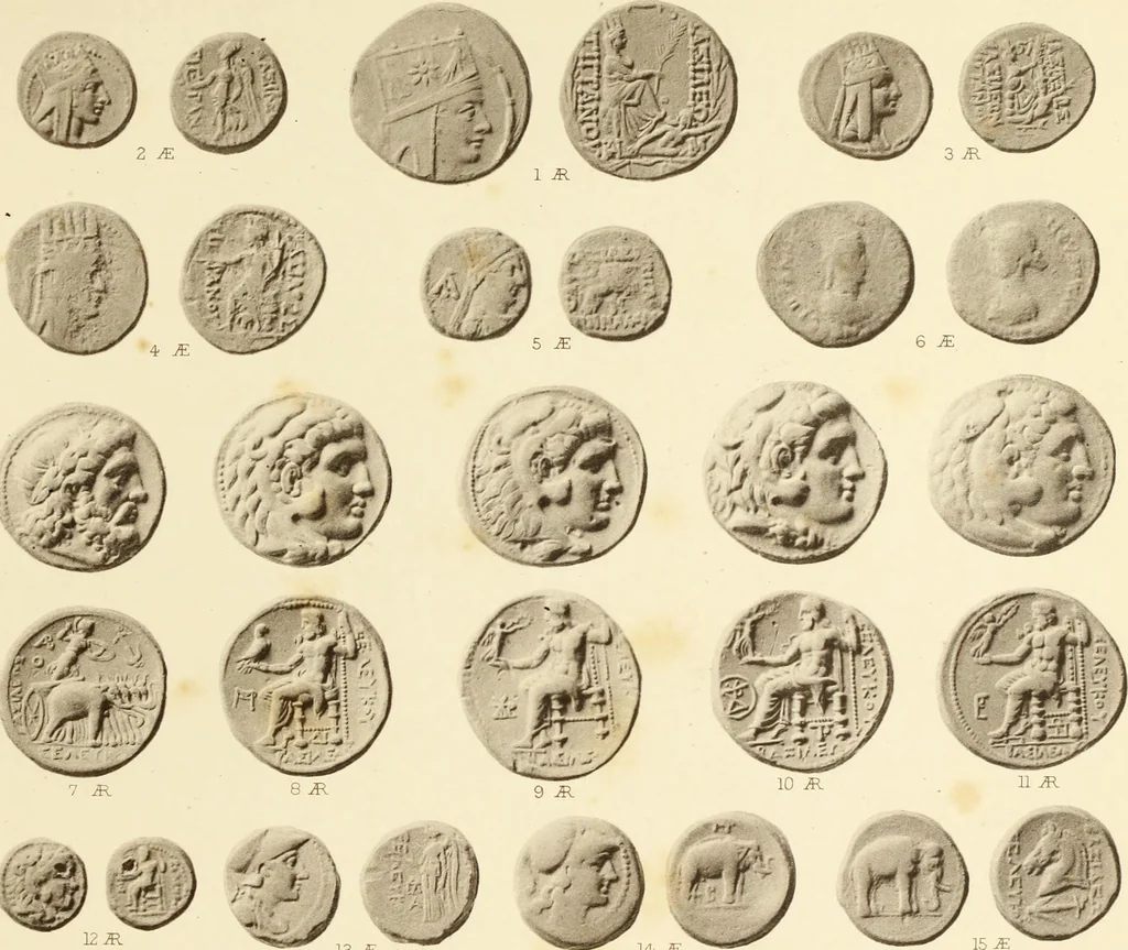 An illustration from Catalogue of Greek coins in the Hunterian collection, University of Glasgow, 1899, leaf 816