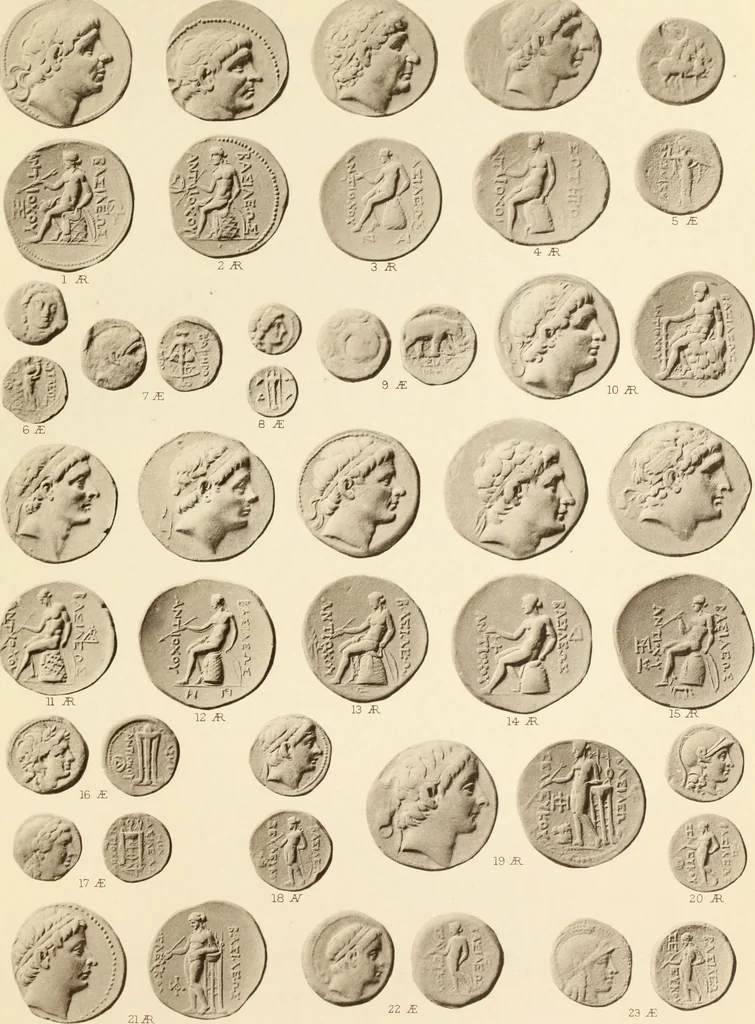An illustration from Catalogue of Greek coins in the Hunterian collection, University of Glasgow, 1899, leaf 818