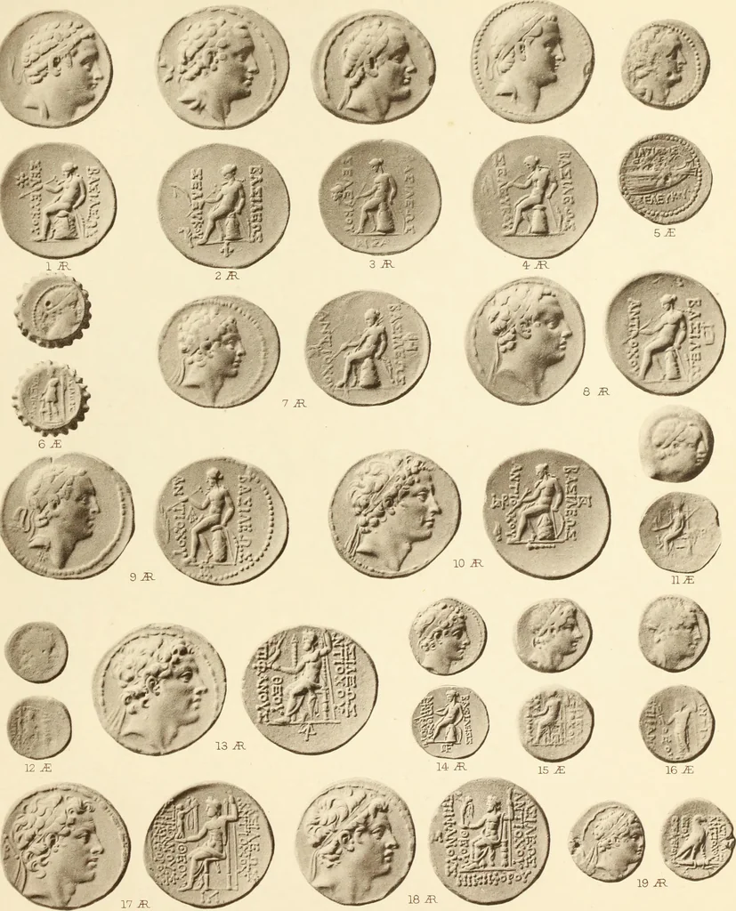 An illustration from Catalogue of Greek coins in the Hunterian collection, University of Glasgow, 1899, leaf 822