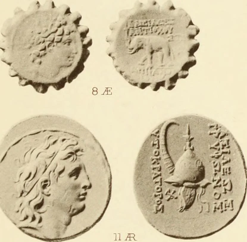 An illustration from Catalogue of Greek coins in the Hunterian collection, University of Glasgow, 1899, leaf 826