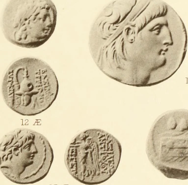 An illustration from Catalogue of Greek coins in the Hunterian collection, University of Glasgow, 1899, leaf 826