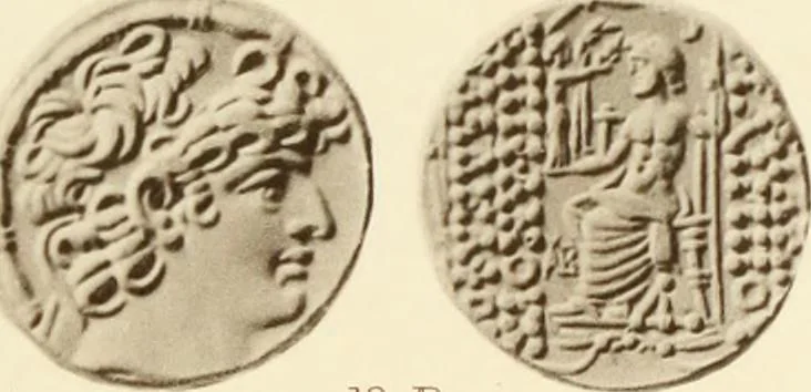 An illustration from Catalogue of Greek coins in the Hunterian collection, University of Glasgow, 1899, leaf 830