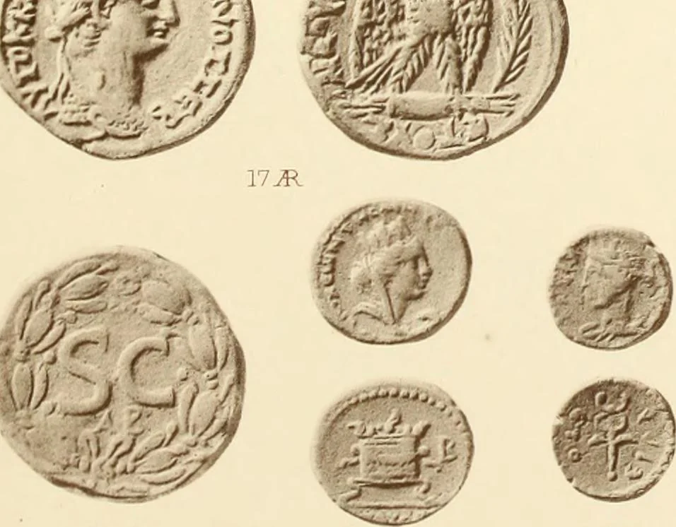 An illustration from Catalogue of Greek coins in the Hunterian collection, University of Glasgow, 1899, leaf 834