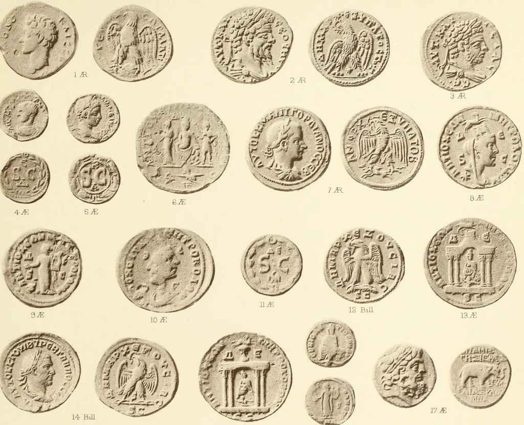 An illustration from Catalogue of Greek coins in the Hunterian collection, University of Glasgow, 1899, leaf 836
