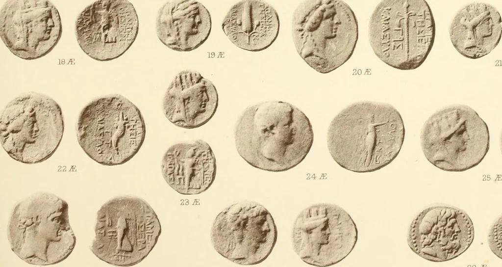 An illustration from Catalogue of Greek coins in the Hunterian collection, University of Glasgow, 1899, leaf 836