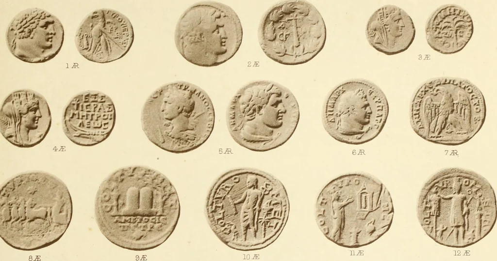 An illustration from Catalogue of Greek coins in the Hunterian collection, University of Glasgow, 1899, leaf 844
