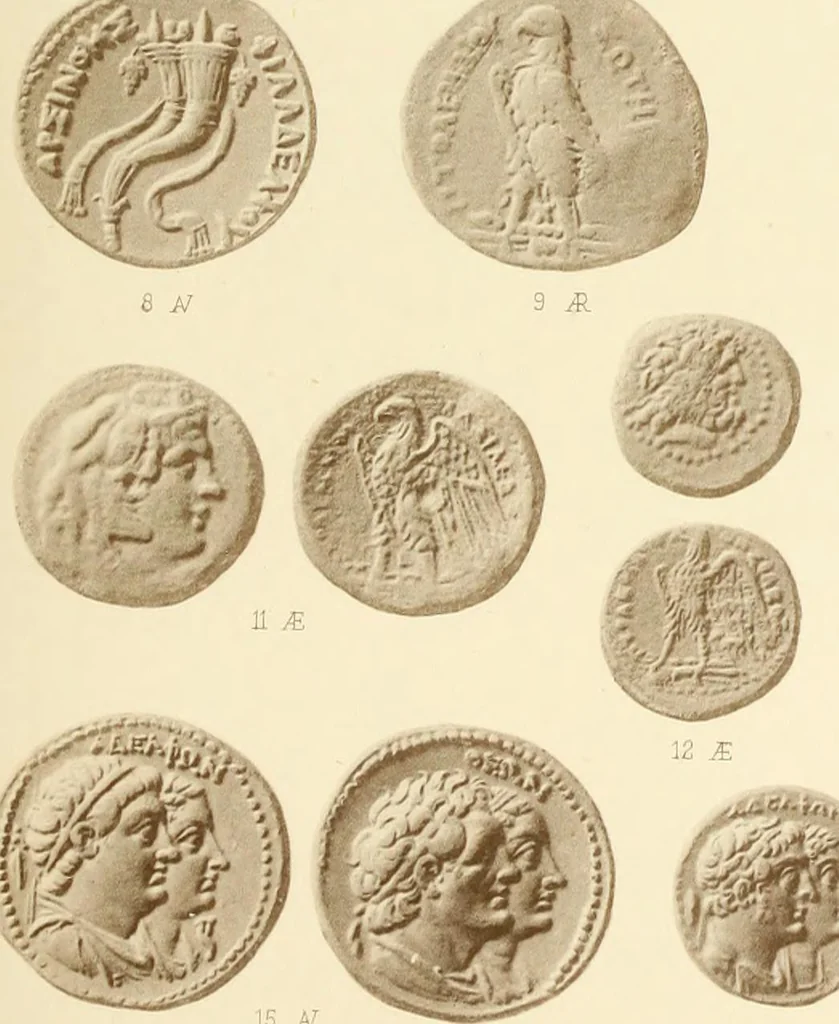 An illustration from Catalogue of Greek coins in the Hunterian collection, University of Glasgow, 1899, leaf 852