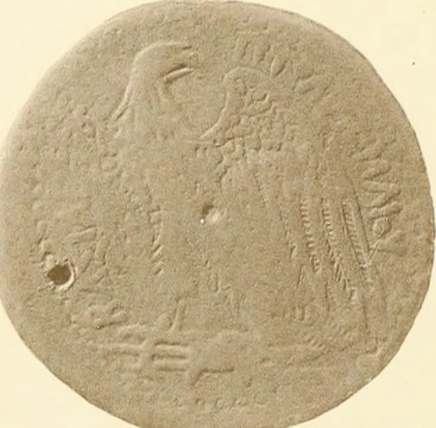 An illustration from Catalogue of Greek coins in the Hunterian collection, University of Glasgow, 1899, leaf 852