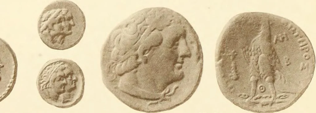 An illustration from Catalogue of Greek coins in the Hunterian collection, University of Glasgow, 1899, leaf 852