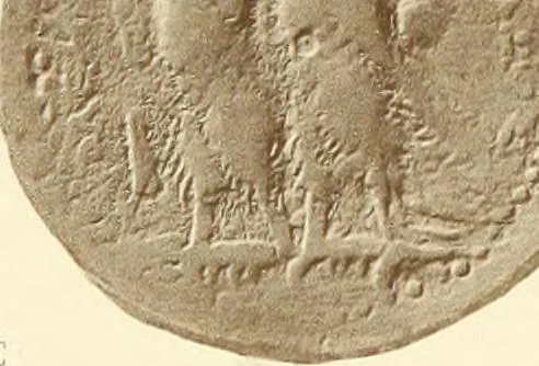 An illustration from Catalogue of Greek coins in the Hunterian collection, University of Glasgow, 1899, leaf 854