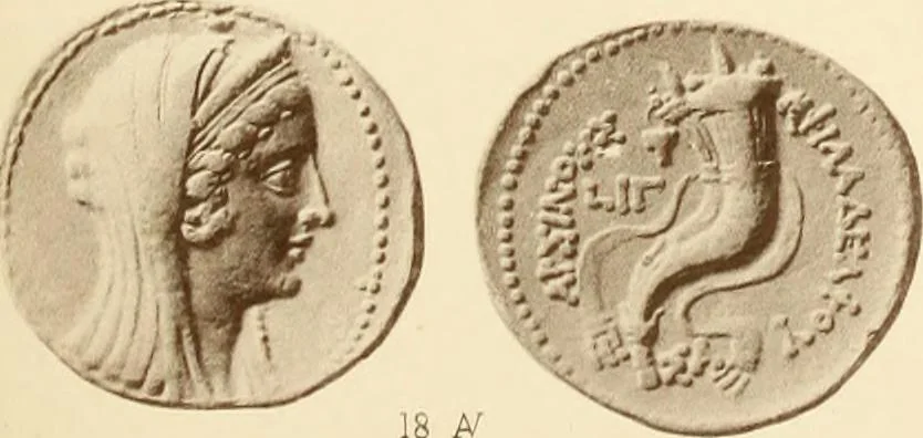 An illustration from Catalogue of Greek coins in the Hunterian collection, University of Glasgow, 1899, leaf 856