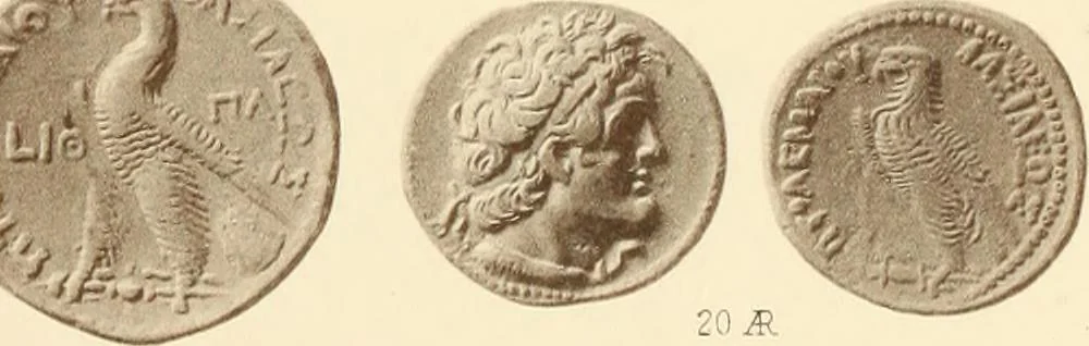 An illustration from Catalogue of Greek coins in the Hunterian collection, University of Glasgow, 1899, leaf 856
