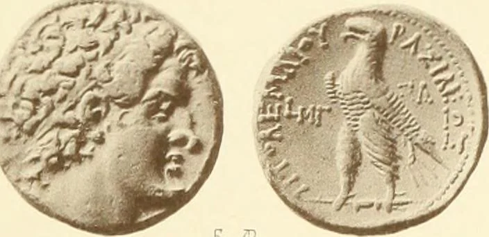 An illustration from Catalogue of Greek coins in the Hunterian collection, University of Glasgow, 1899, leaf 858