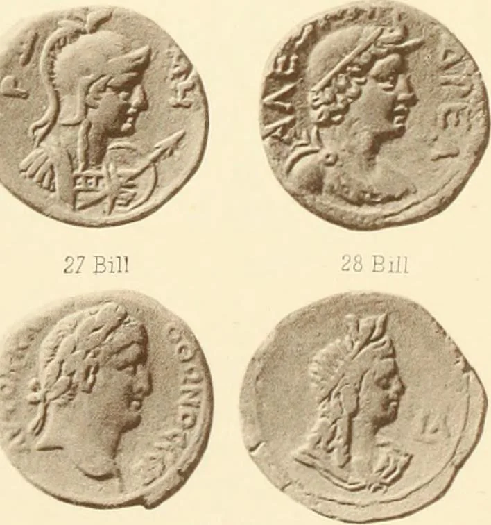 An illustration from Catalogue of Greek coins in the Hunterian collection, University of Glasgow, 1899, leaf 860