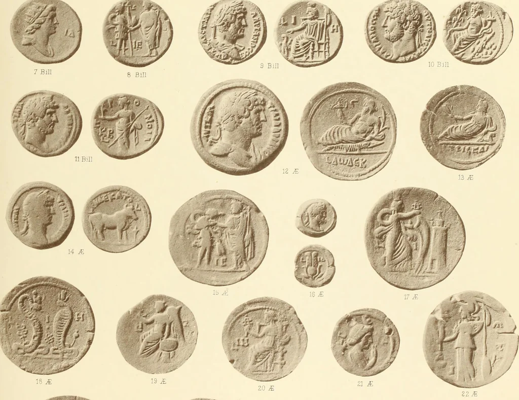 An illustration from Catalogue of Greek coins in the Hunterian collection, University of Glasgow, 1899, leaf 864
