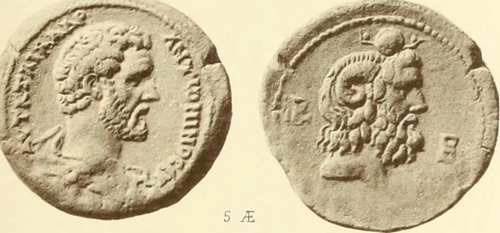 An illustration from Catalogue of Greek coins in the Hunterian collection, University of Glasgow, 1899, leaf 866