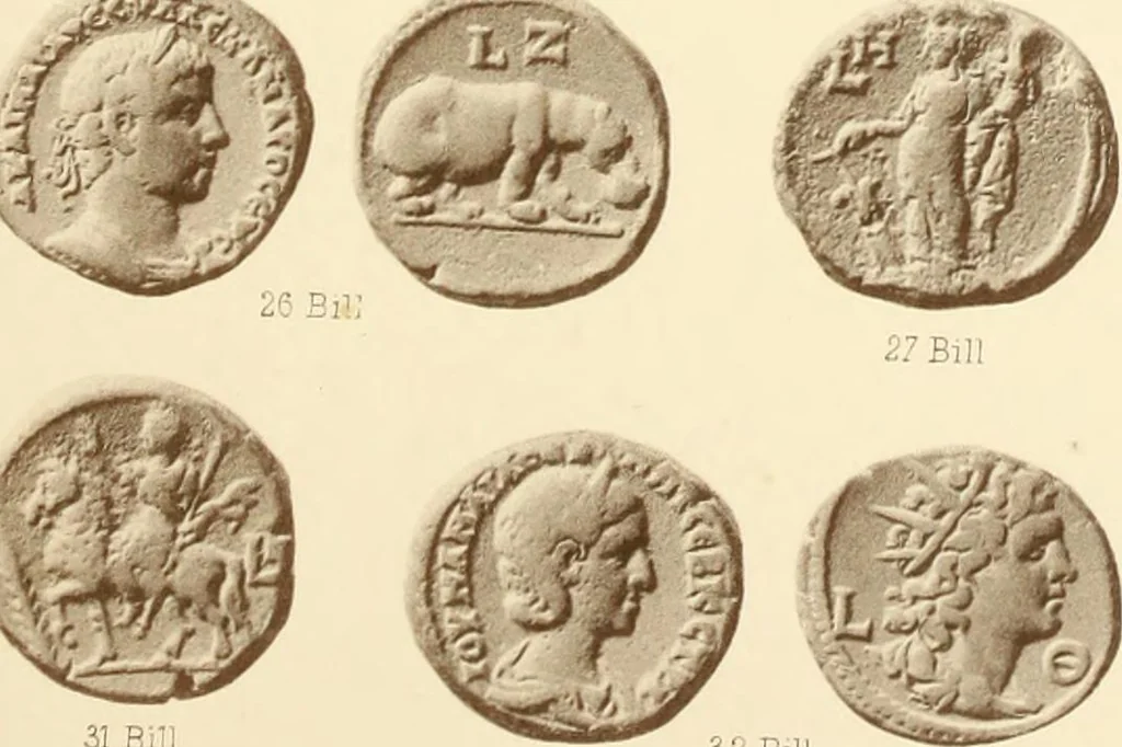 An illustration from Catalogue of Greek coins in the Hunterian collection, University of Glasgow, 1899, leaf 868