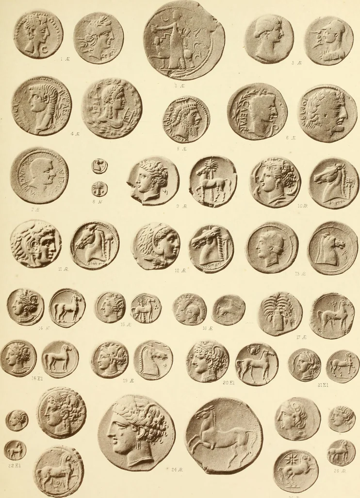 An illustration from Catalogue of Greek coins in the Hunterian collection, University of Glasgow, 1899, leaf 876