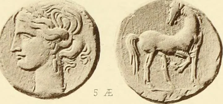 An illustration from Catalogue of Greek coins in the Hunterian collection, University of Glasgow, 1899, leaf 878