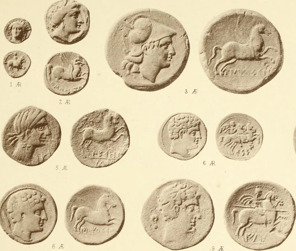An illustration from Catalogue of Greek coins in the Hunterian collection, University of Glasgow, 1899, leaf 882