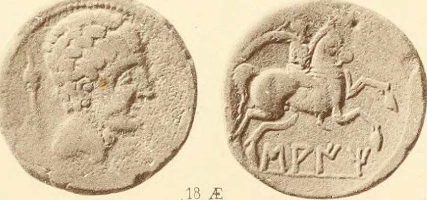 An illustration from Catalogue of Greek coins in the Hunterian collection, University of Glasgow, 1899, leaf 882
