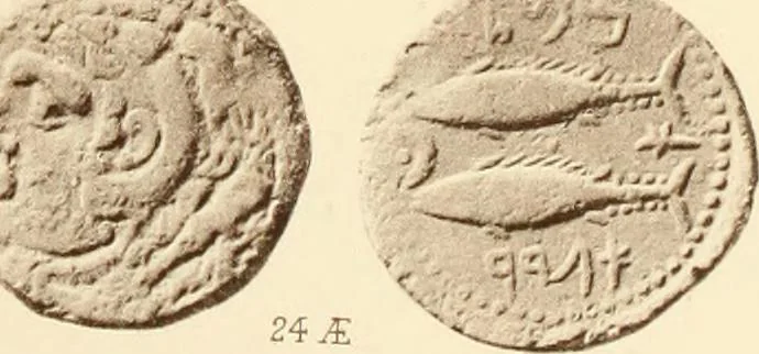 An illustration from Catalogue of Greek coins in the Hunterian collection, University of Glasgow, 1899, leaf 886