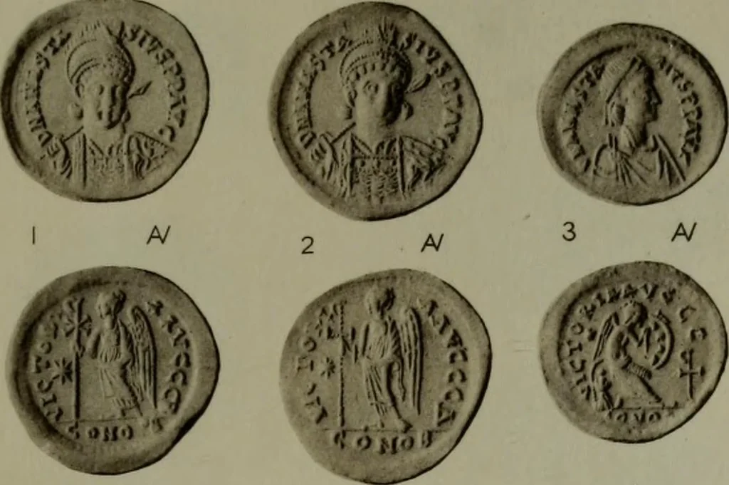 An illustration from Catalogue of the imperial Byzantine coins in the British Museum, 1908, leaf 430