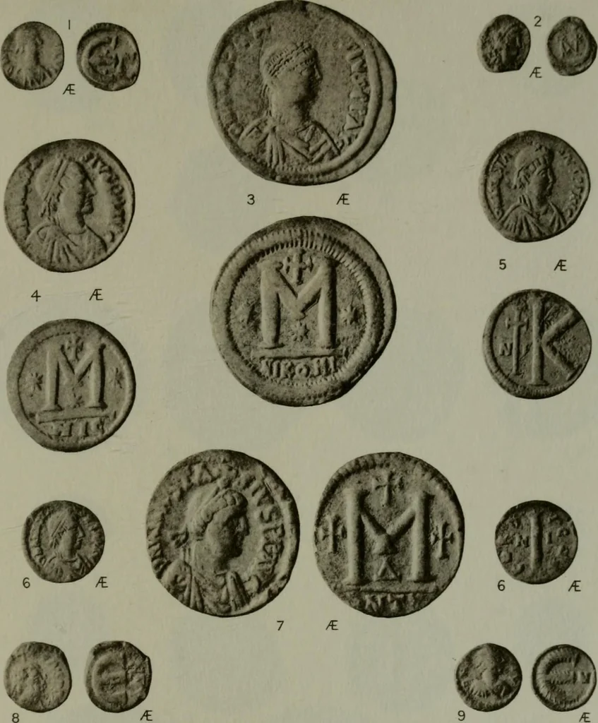 An illustration from Catalogue of the imperial Byzantine coins in the British Museum, 1908, leaf 432