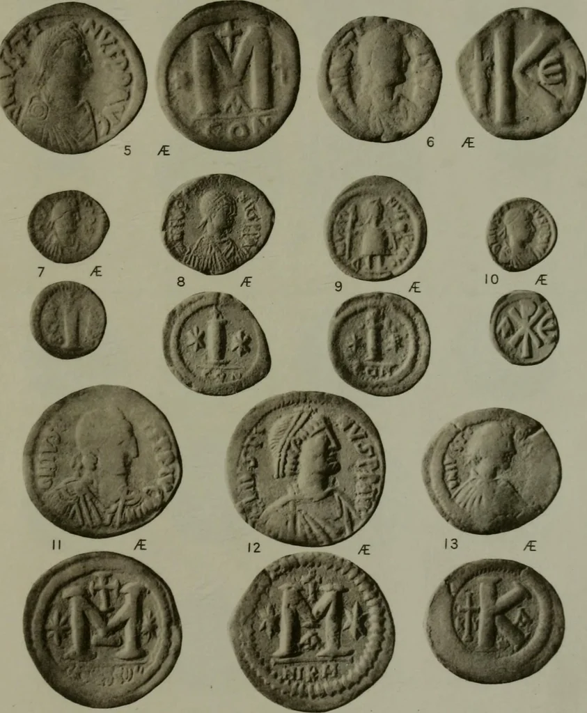 An illustration from Catalogue of the imperial Byzantine coins in the British Museum, 1908, leaf 434