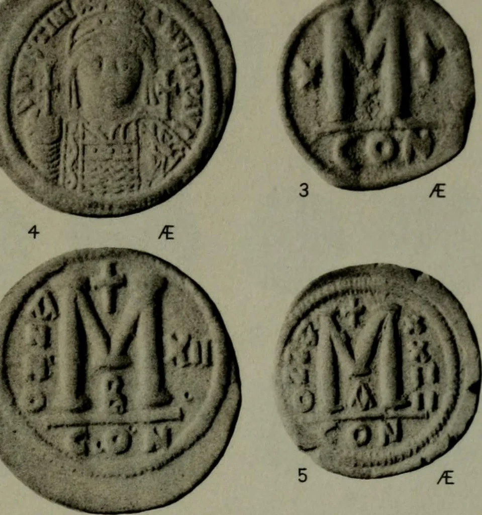 An illustration from Catalogue of the imperial Byzantine coins in the British Museum, 1908, leaf 438