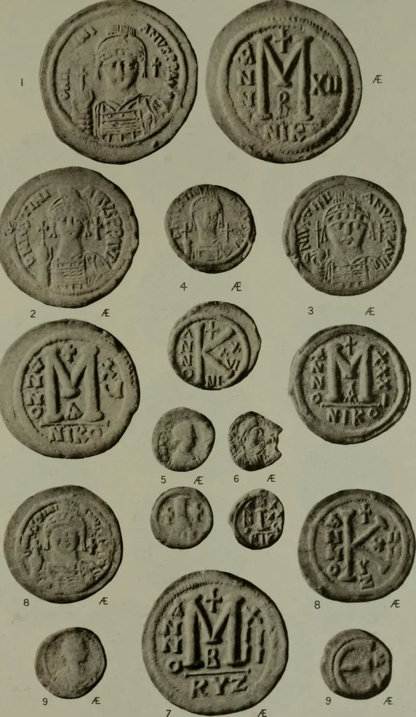 An illustration from Catalogue of the imperial Byzantine coins in the British Museum, 1908, leaf 442
