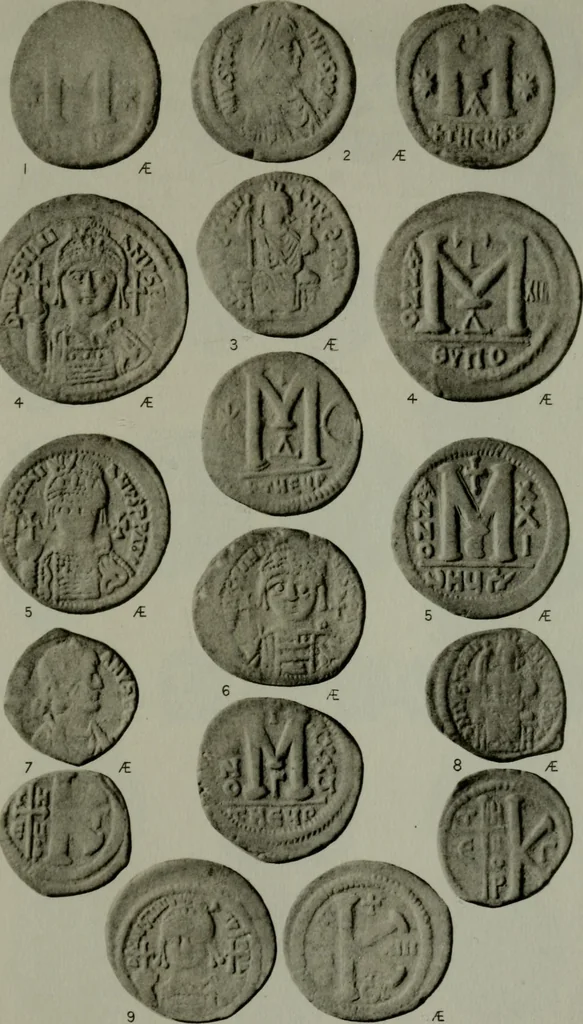An illustration from Catalogue of the imperial Byzantine coins in the British Museum, 1908, leaf 444